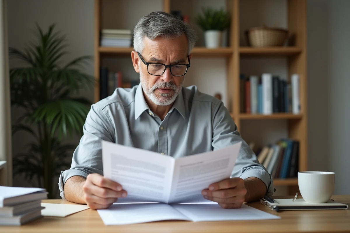 Homme comparant deux types de contrats à domicile pour choisir le meilleur