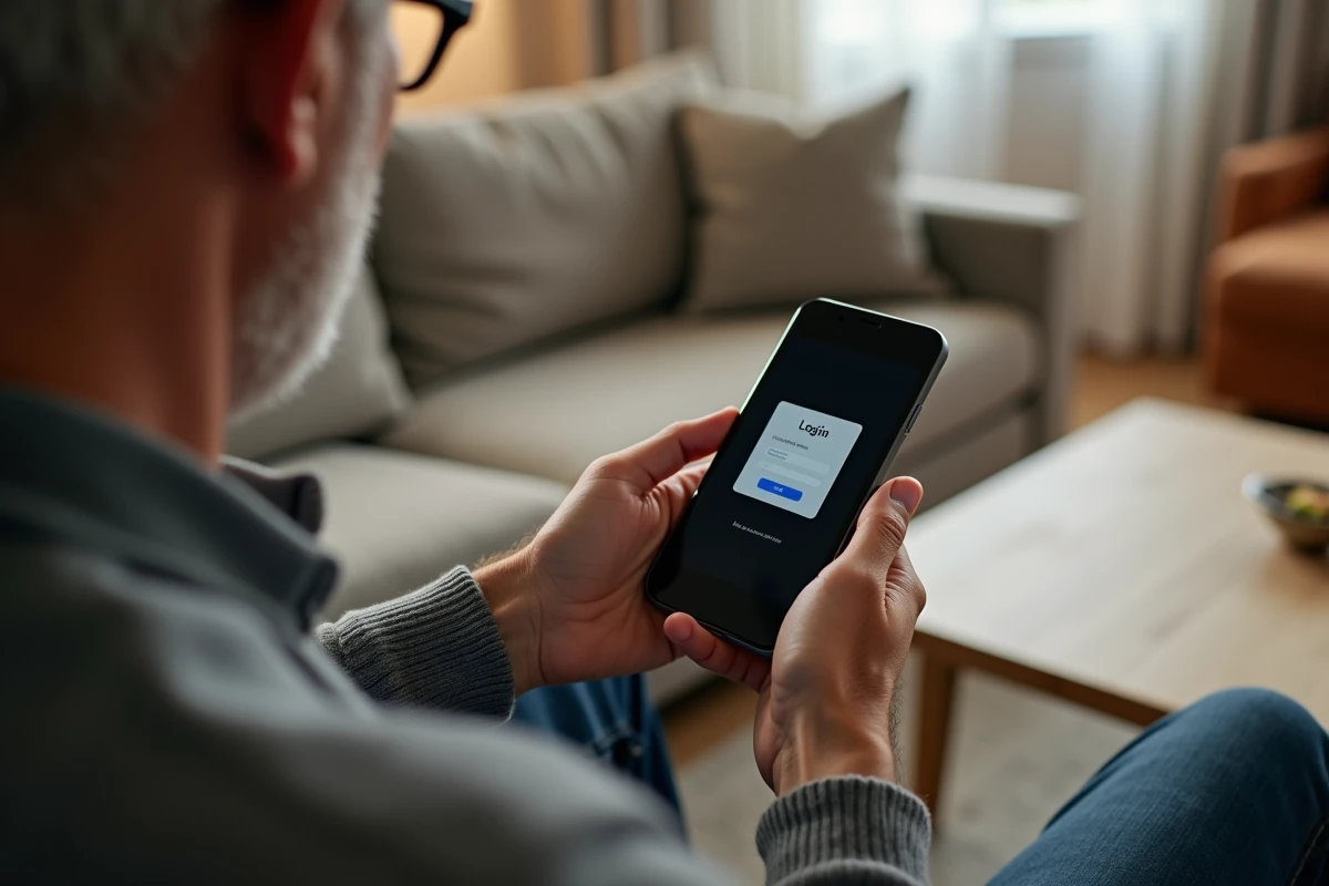 Mains tenant un smartphone affichant une erreur de connexion au portail Agendis 62