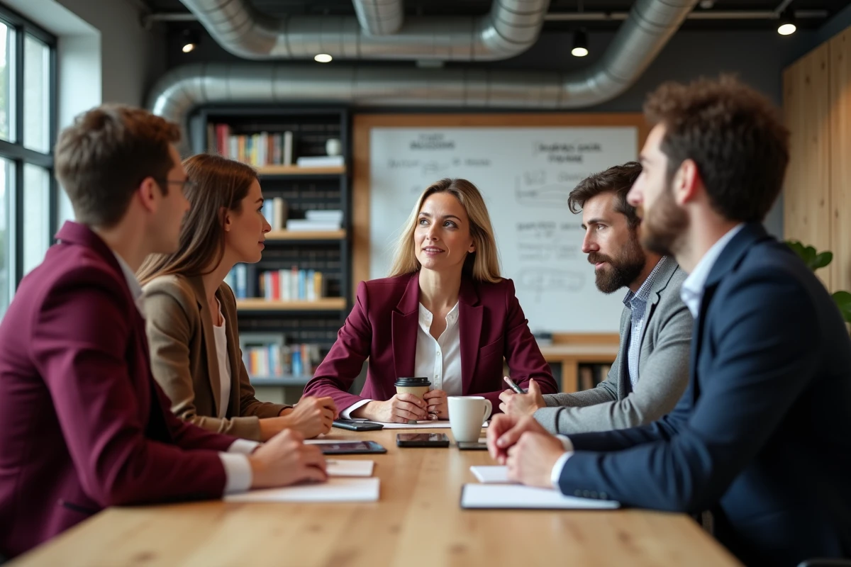 Table ronde de professionnels autour de l'investissement à impact social, avec une business angel au centre des échanges