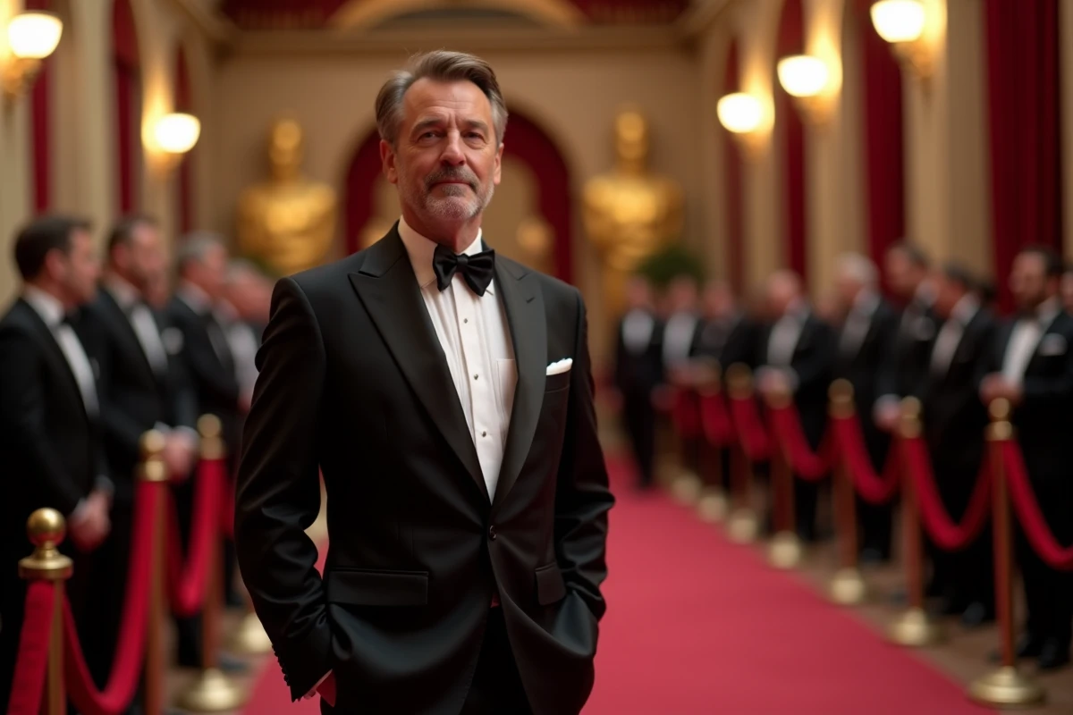 Personnalité du cinéma français sur le tapis rouge lors d'une cérémonie de remise de prix type César