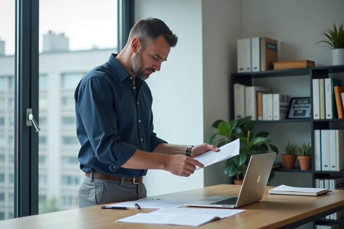 Thérapeute masculin préparant sa stratégie marketing dans un bureau moderne pour attirer de nouveaux clients